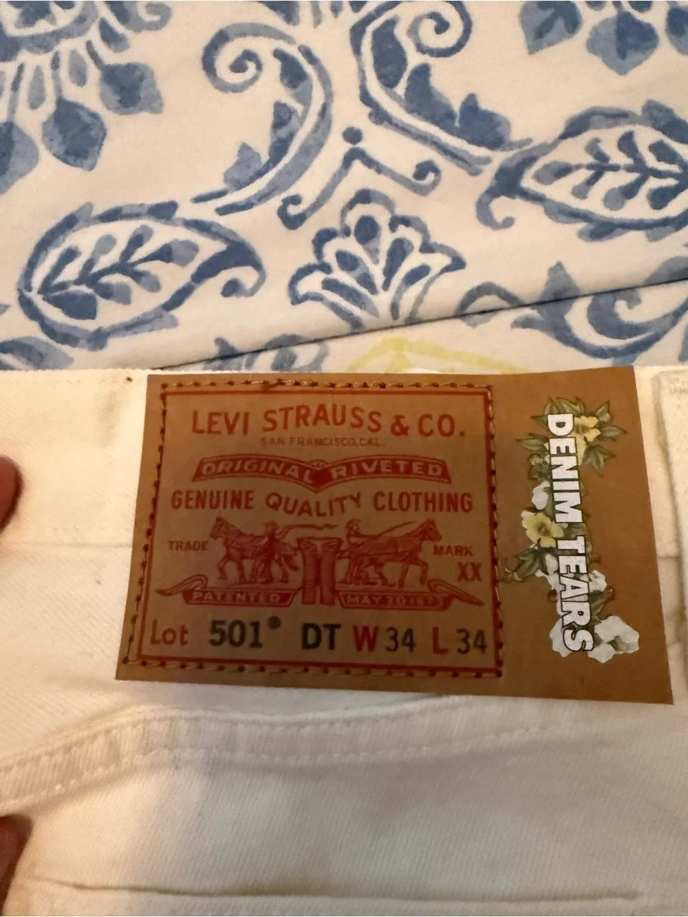 Denim Tears Levi’s Collab Mens White Jeans